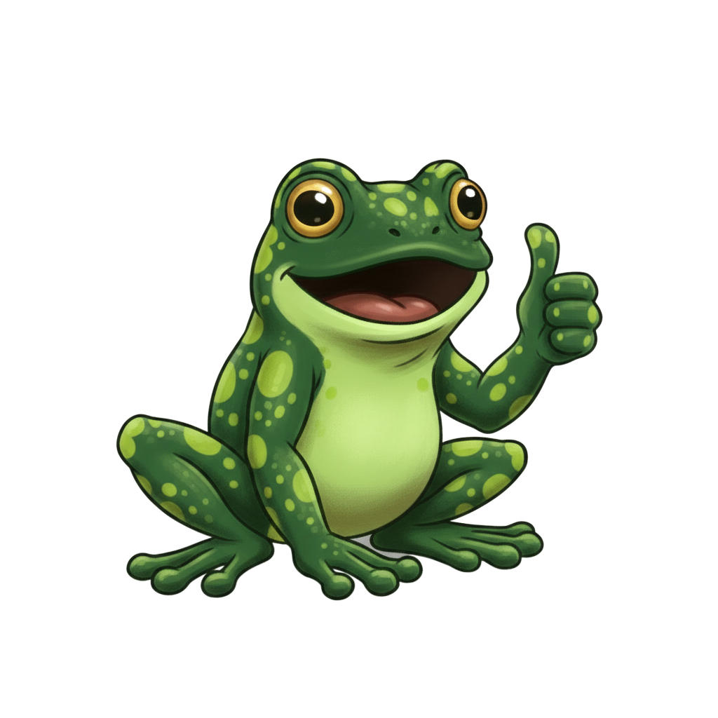 Bold Toad mascot giving a thumbs up